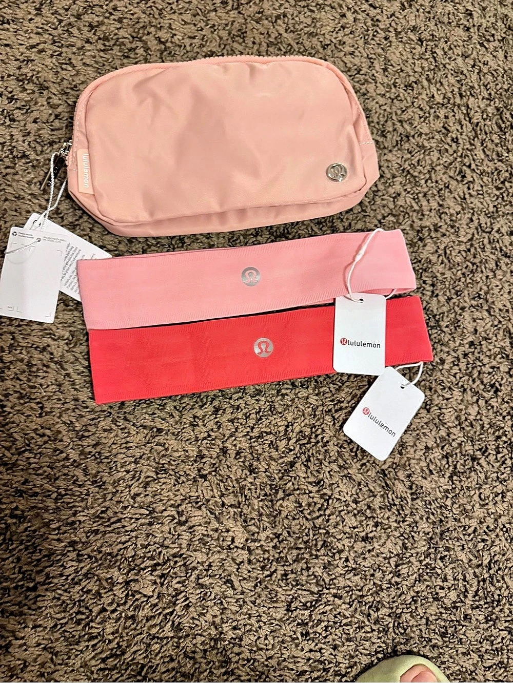 lululemon Pink Pouch and Headbands